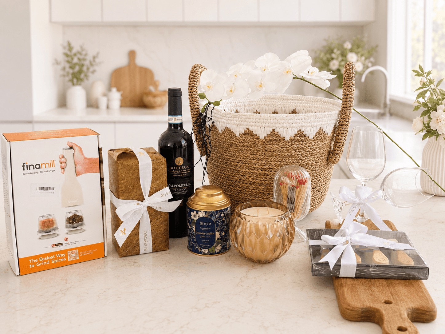 Wellness Gift Hamper Flatlay Alt by Busybee Creations